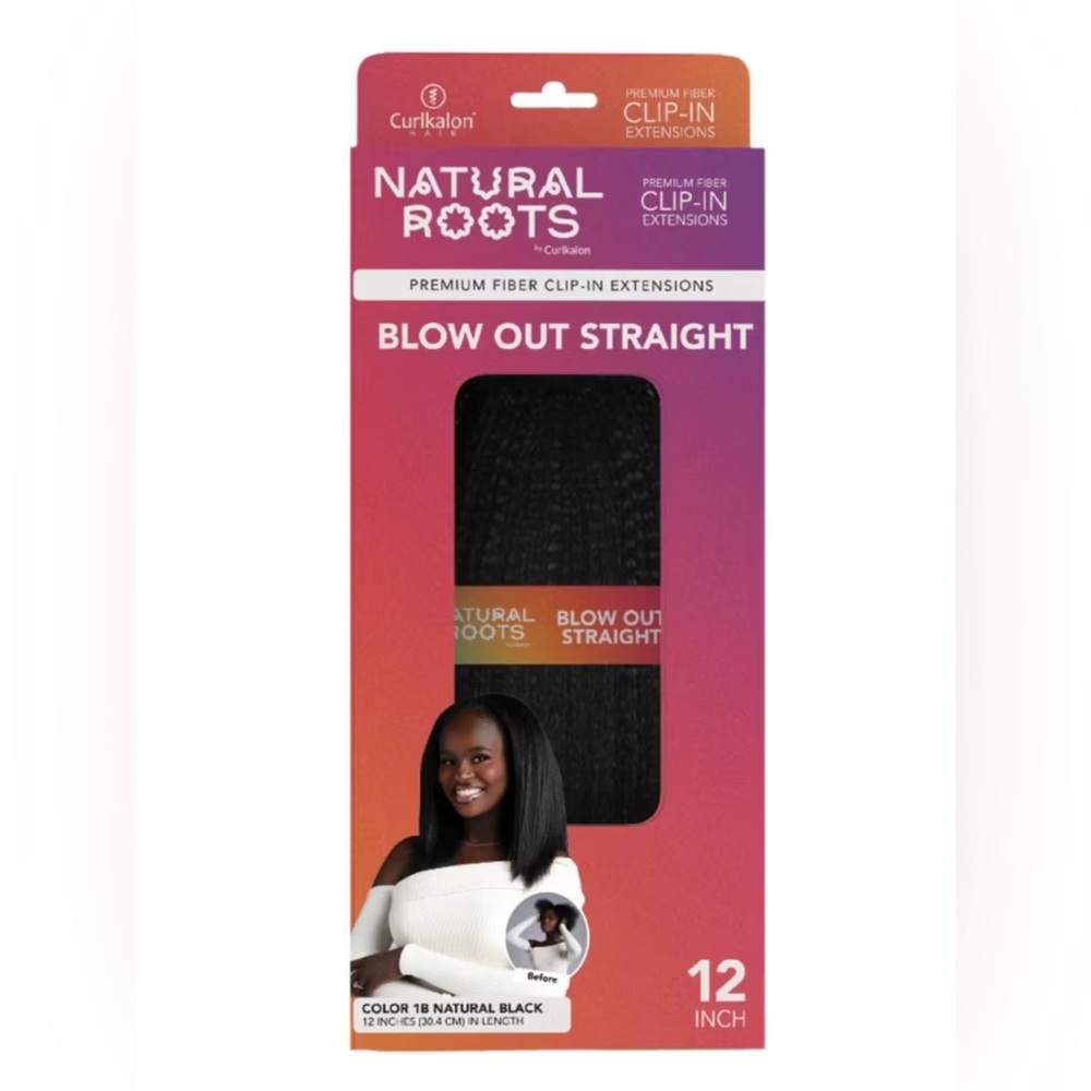 Curlkalon - Blow Out Straight 12” Clip-In Black Hair Extensions